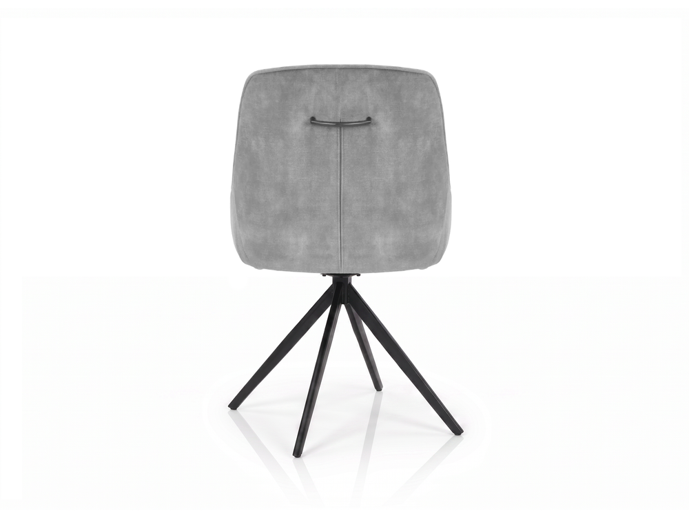 Set of 2 Sofia Velvet Swivel Dining Chairs - Light Grey