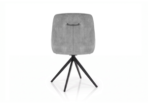 Set of 2 Sofia Velvet Swivel Dining Chairs - Light Grey