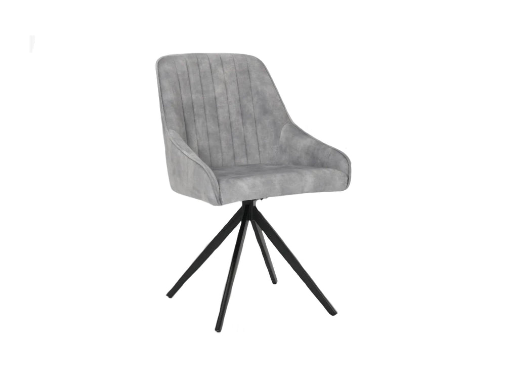 Sofia Velvet Swivel Dining Chairs - Light Grey