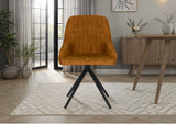 Sofia Velvet Swivel Dining Chairs - Mustard