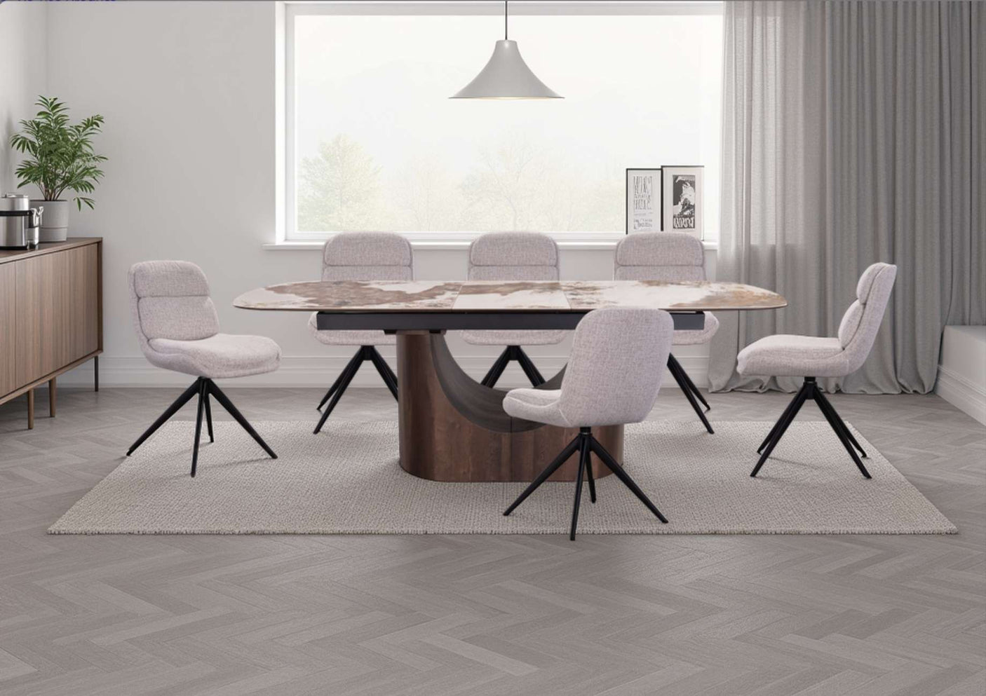 Solar Table with 6 Chairs