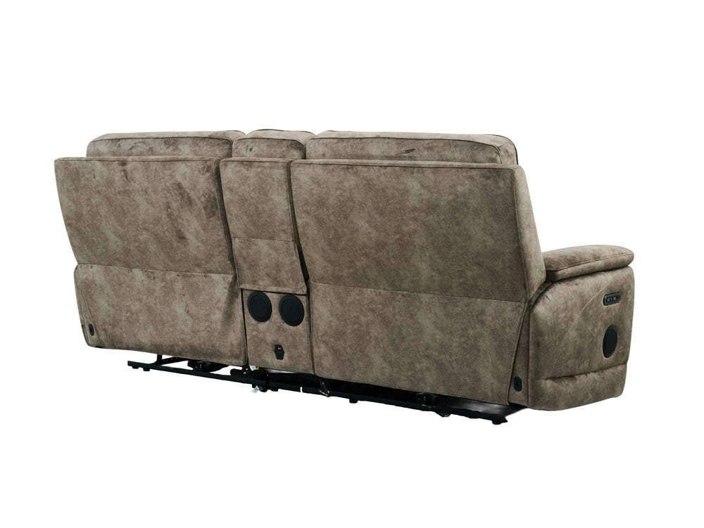 Soniq  3 Seater Power Recliner/Headrest Sofa with Console