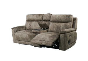 Soniq  3 Seater Power Recliner/Headrest Sofa with Console