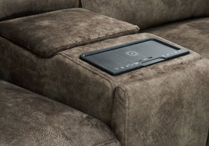 Soniq  3 Seater Power Recliner/Headrest Sofa with Console