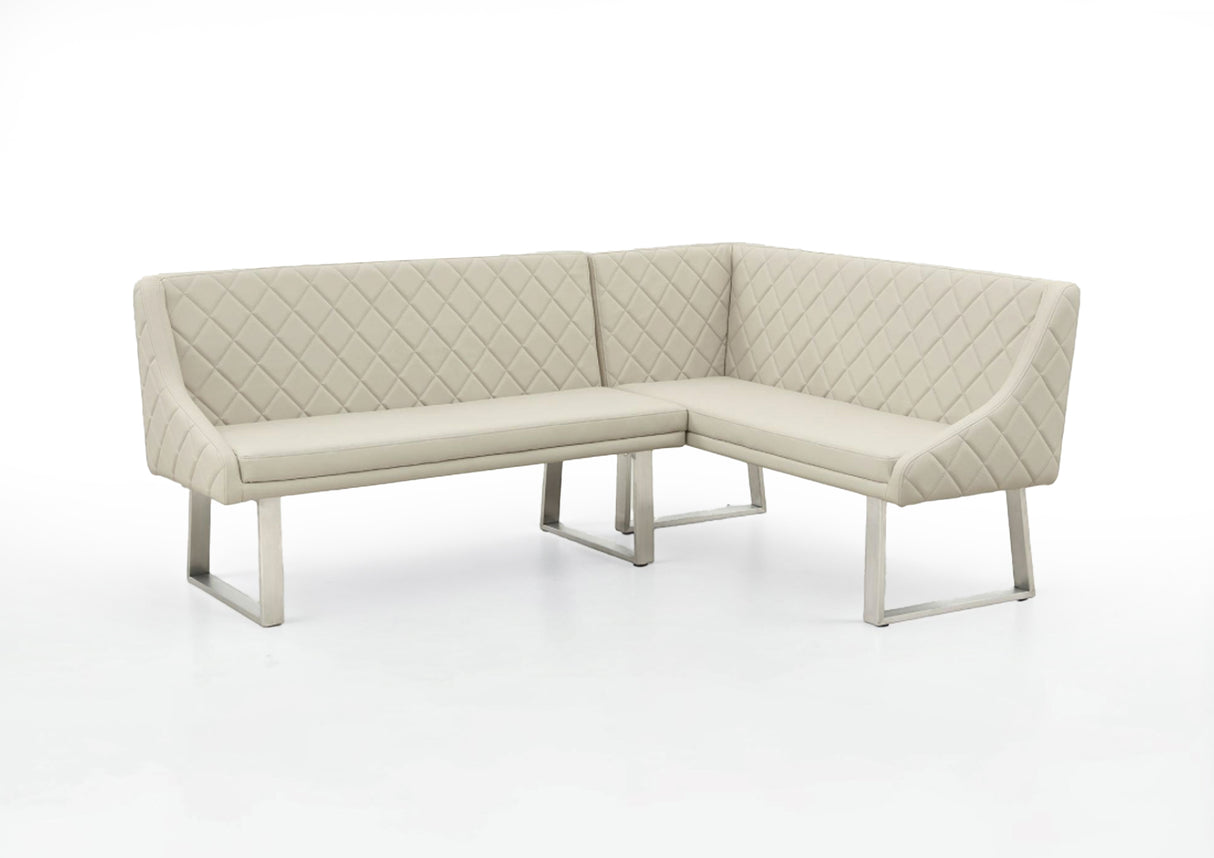 Ivory Dining Set with Bench and Ceramic Table
