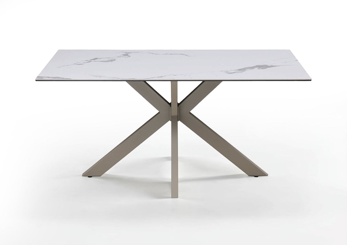 Ivory Dining Set with Bench and Ceramic Table