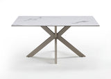 Ivory Dining Set with Bench and Ceramic Table