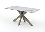 Ivory Dining Set with Bench and Ceramic Table