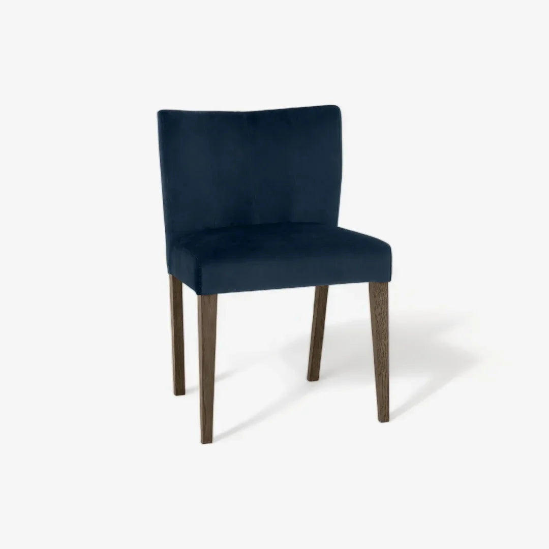 Turner Dark Oak Dining Chairs - Dark Blue (Sold in Pairs)