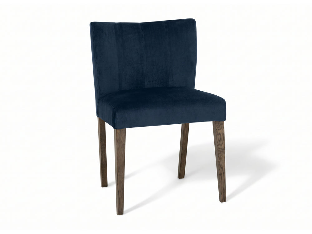 Set of 2 Turner Dark Oak Dining Chairs - Dark Blue