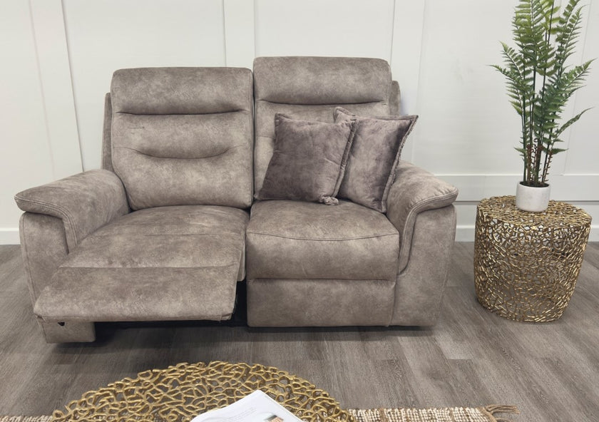 Front view of the Rome 2 Seater Recliner Sofa in a reclined position.