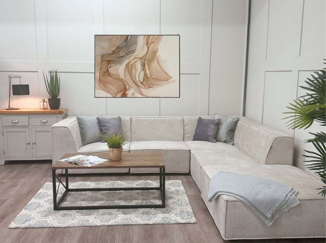 Side image of the Branco Modular Corner Sofa in a room