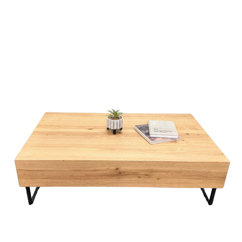 Front view of the Porto Oak Coffee Table