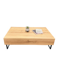 Front view of the Porto Oak Coffee Table