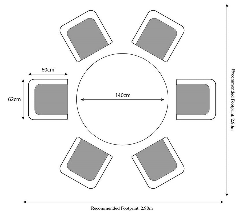 Wentworth Garden 6 Seater Round Carver Dining Set