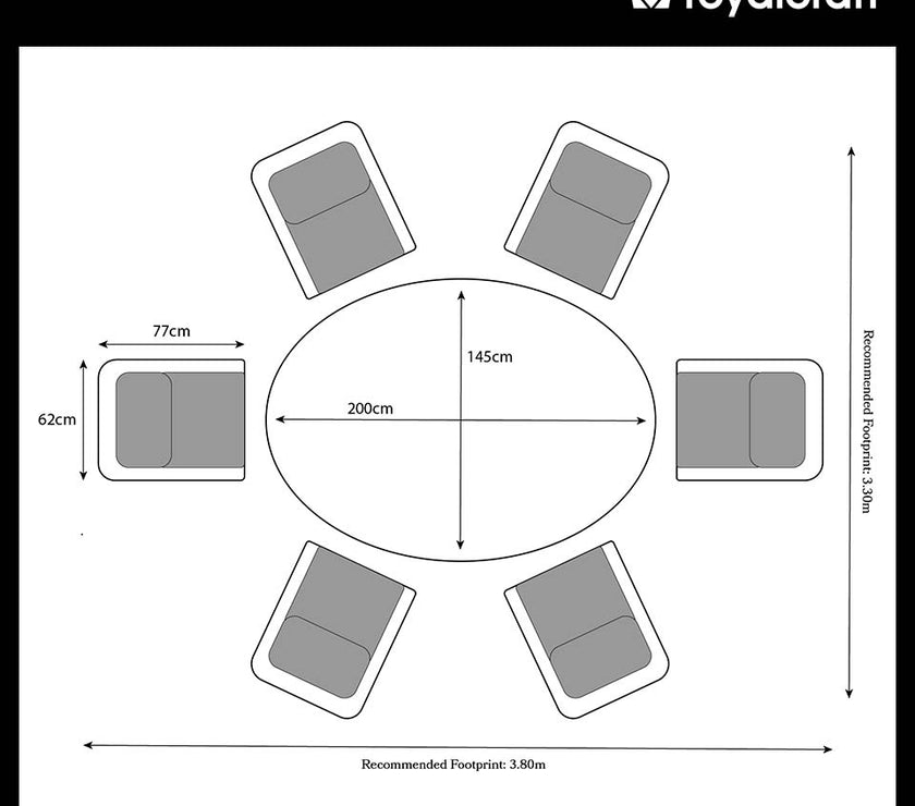 Wentworth Garden 6 Seater Ellipse Highback Comfort Dining Set