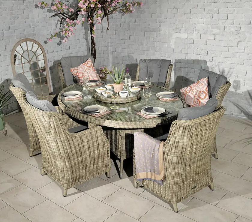 Wentworth Garden 6 Seater Ellipse Highback Comfort Dining Set