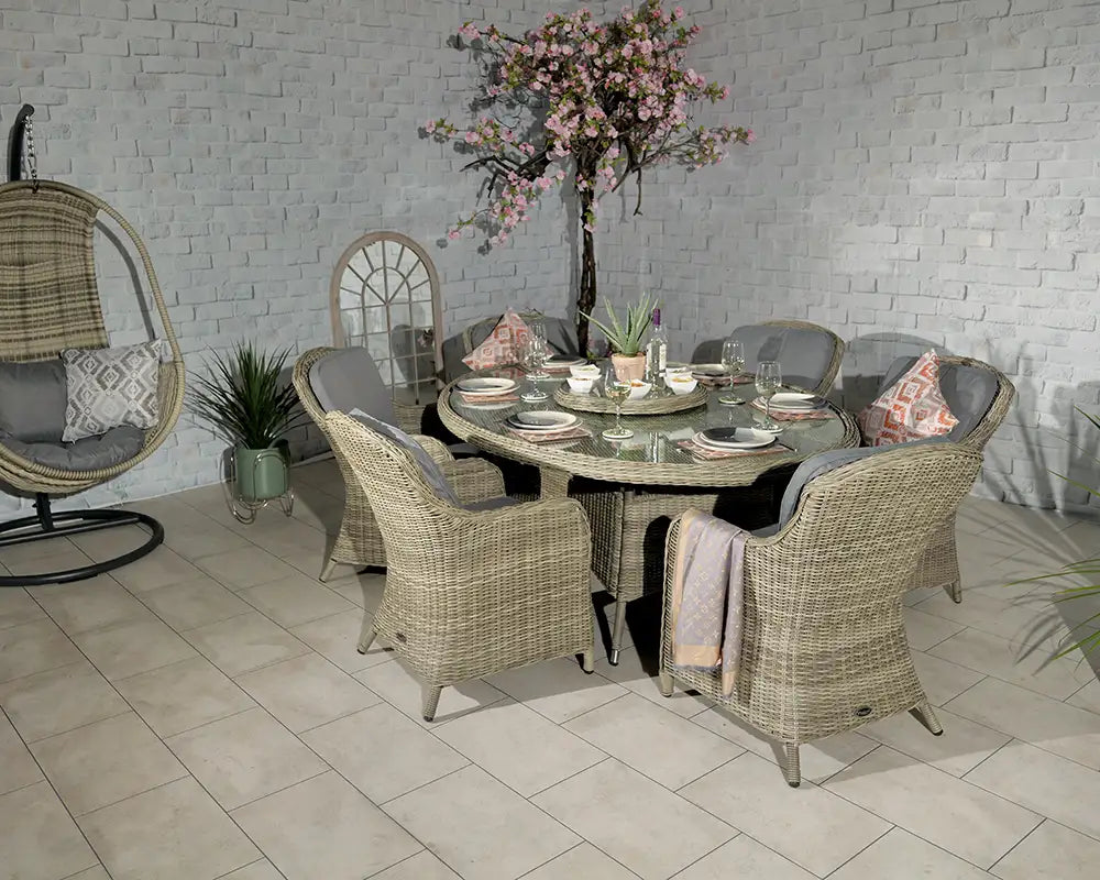 Wentworth Garden 6 Seater Ellipse Imperial Dining Set