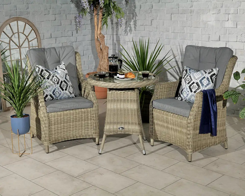 Wentworth Garden 2 Seater Highback Comfort Round Bistro Set