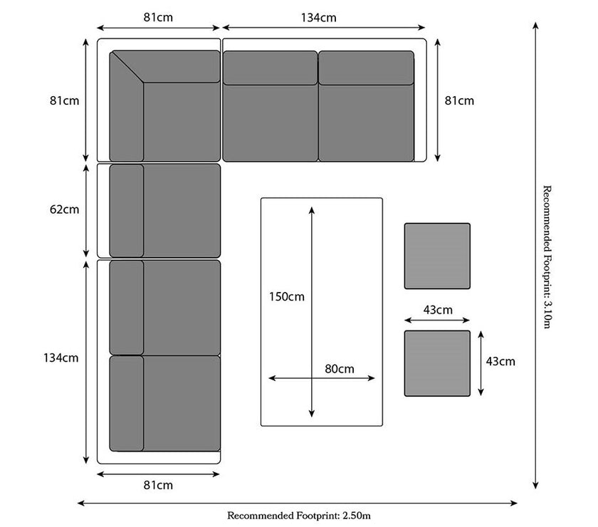 Wentworth Deluxe Garden Modular Corner Dining / Lounging Set