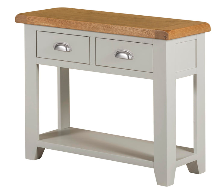 Wexford American Oak Solid Wood Console Table 2 Drawer