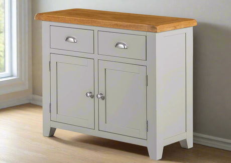 Front view of the Wexford American Oak Sideboard with 2 Doors and 2 Drawers