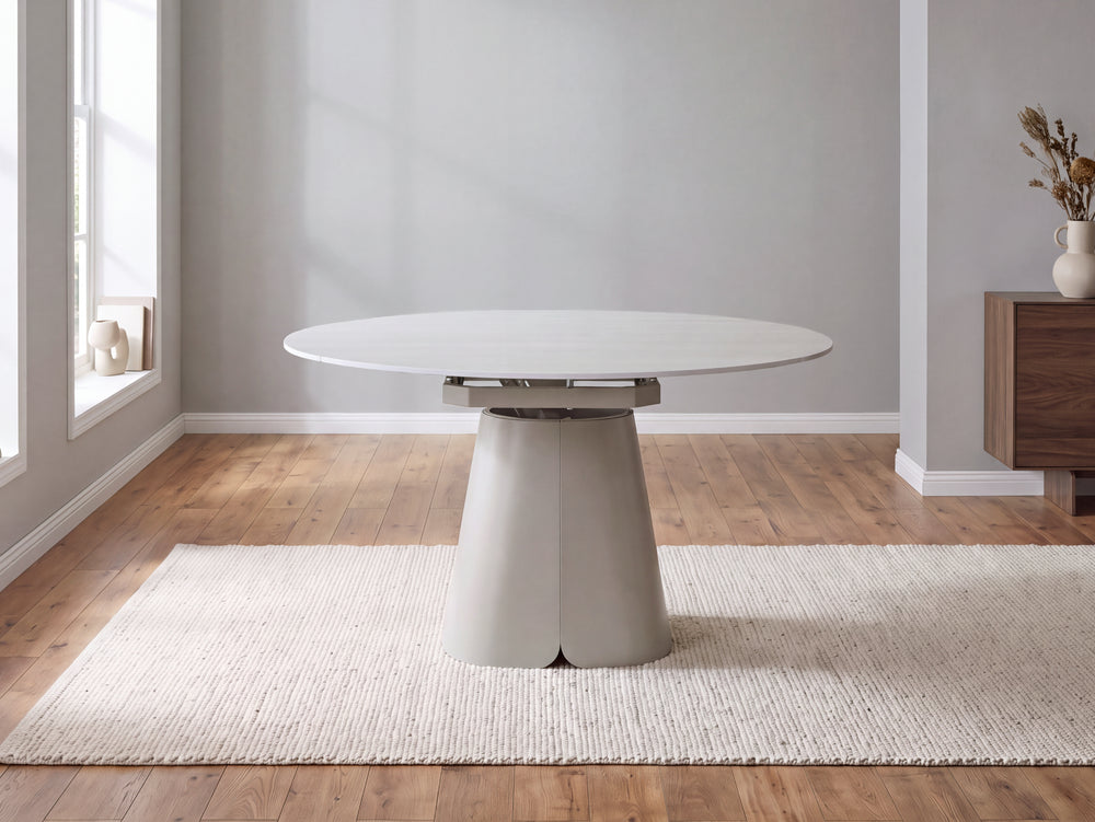 Whitney Ceramic Extending Dining Table and 4 Dining Chairs Set