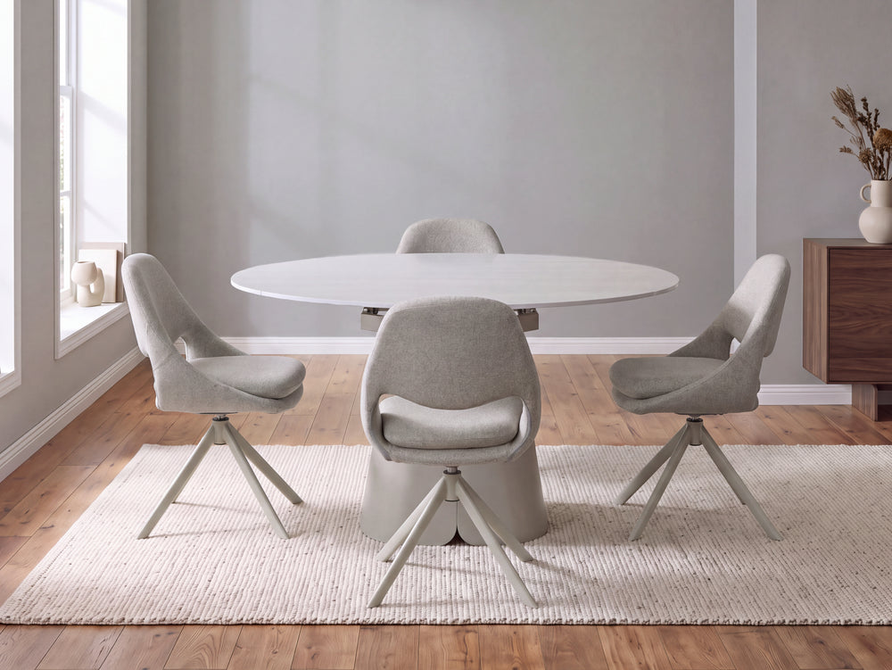 Whitney Ceramic Extending Dining Table and 4 Dining Chairs Set