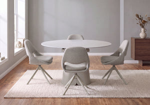 Whitney Ceramic Extending Dining Table and 4 Dining Chairs Set