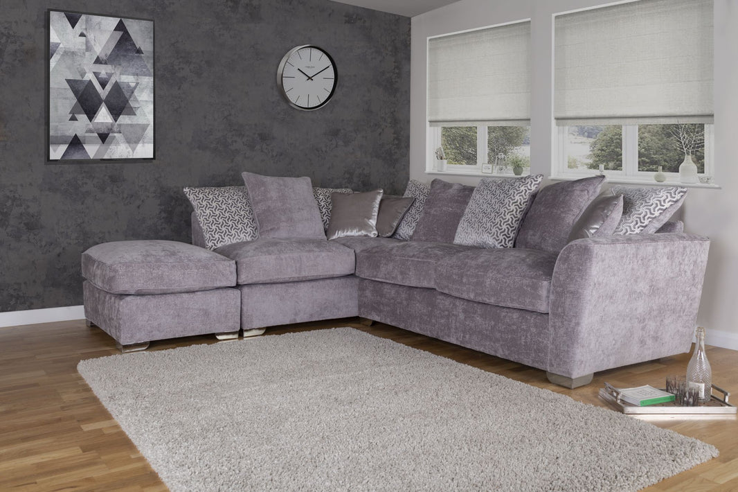 Pendle Left Facing Corner Sofa with Stool (R2/LFC/P)