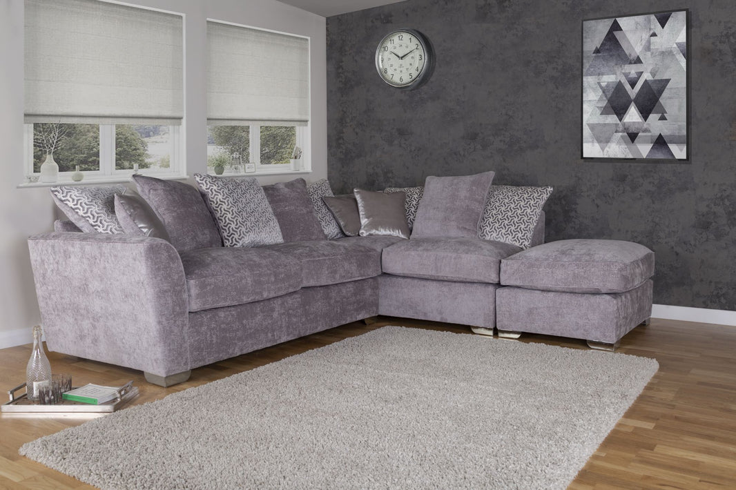 Pendle Right Facing Corner Sofa with Stool (L2/RFC/P)