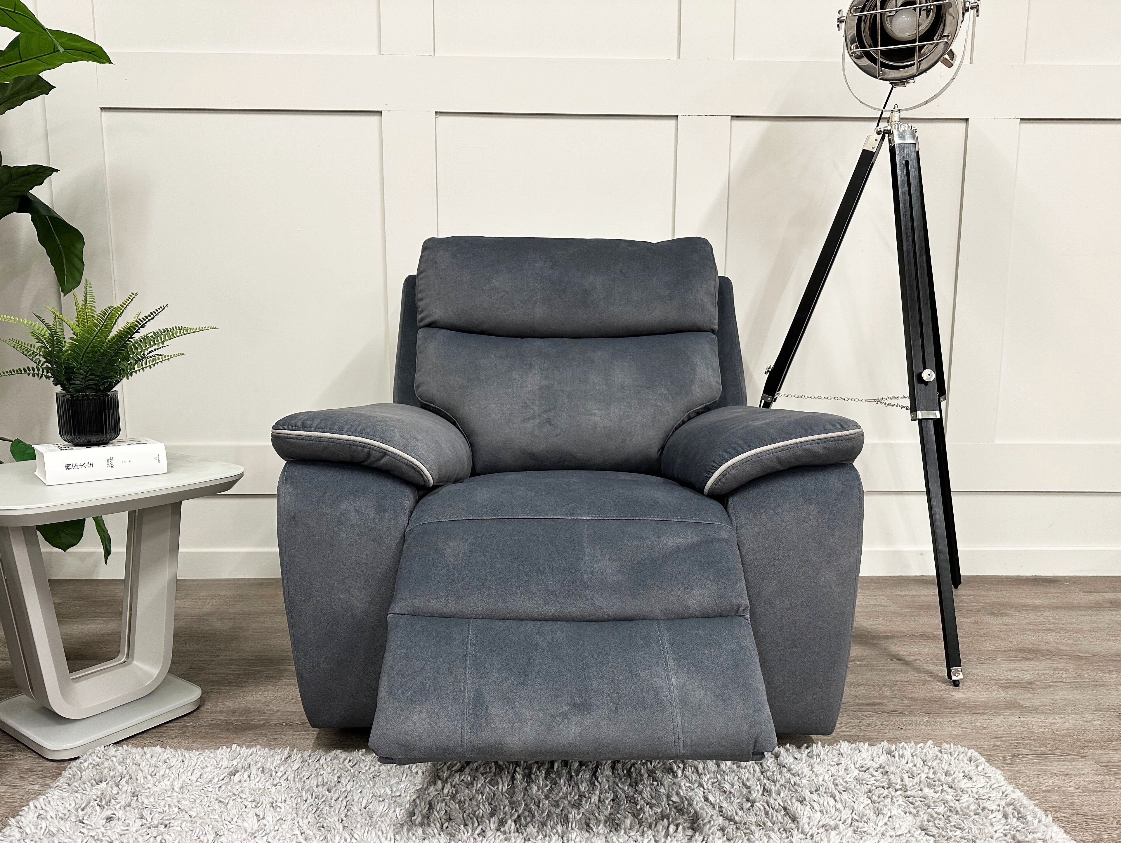 Front view of the Naples Recliner Armchair in a reclined position