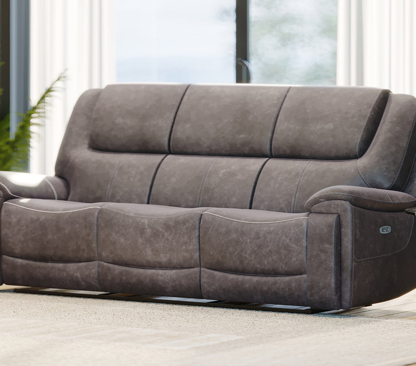 Angled view of the Brentor 3 Seater Recliner Sofa