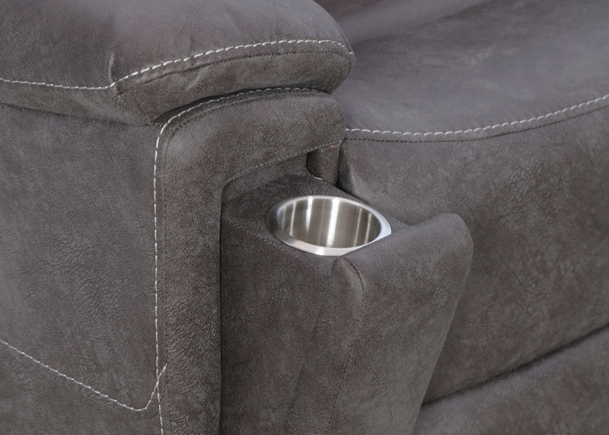 Corner recliner sofa with cup deals holders