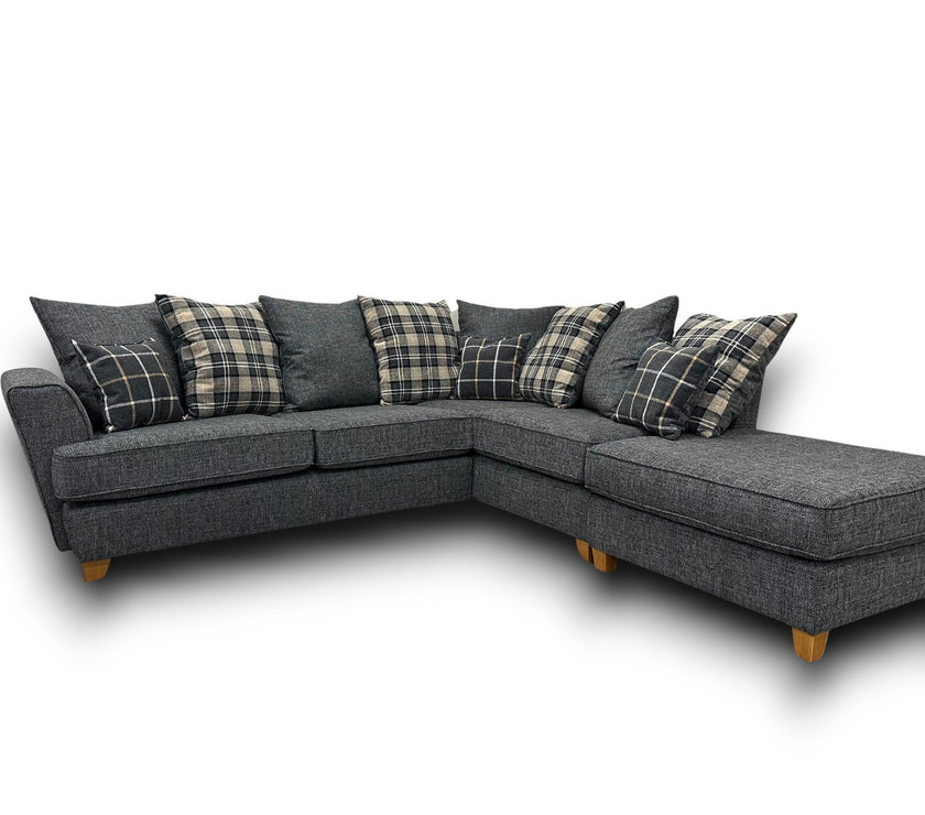 Tallas Left Hand Sofa Right Hand Chaise with Footstool (Pillow Back)