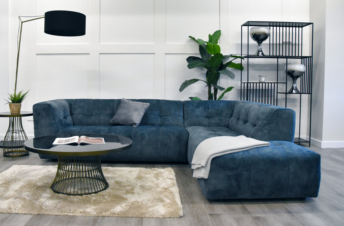 Navy l deals shaped couch