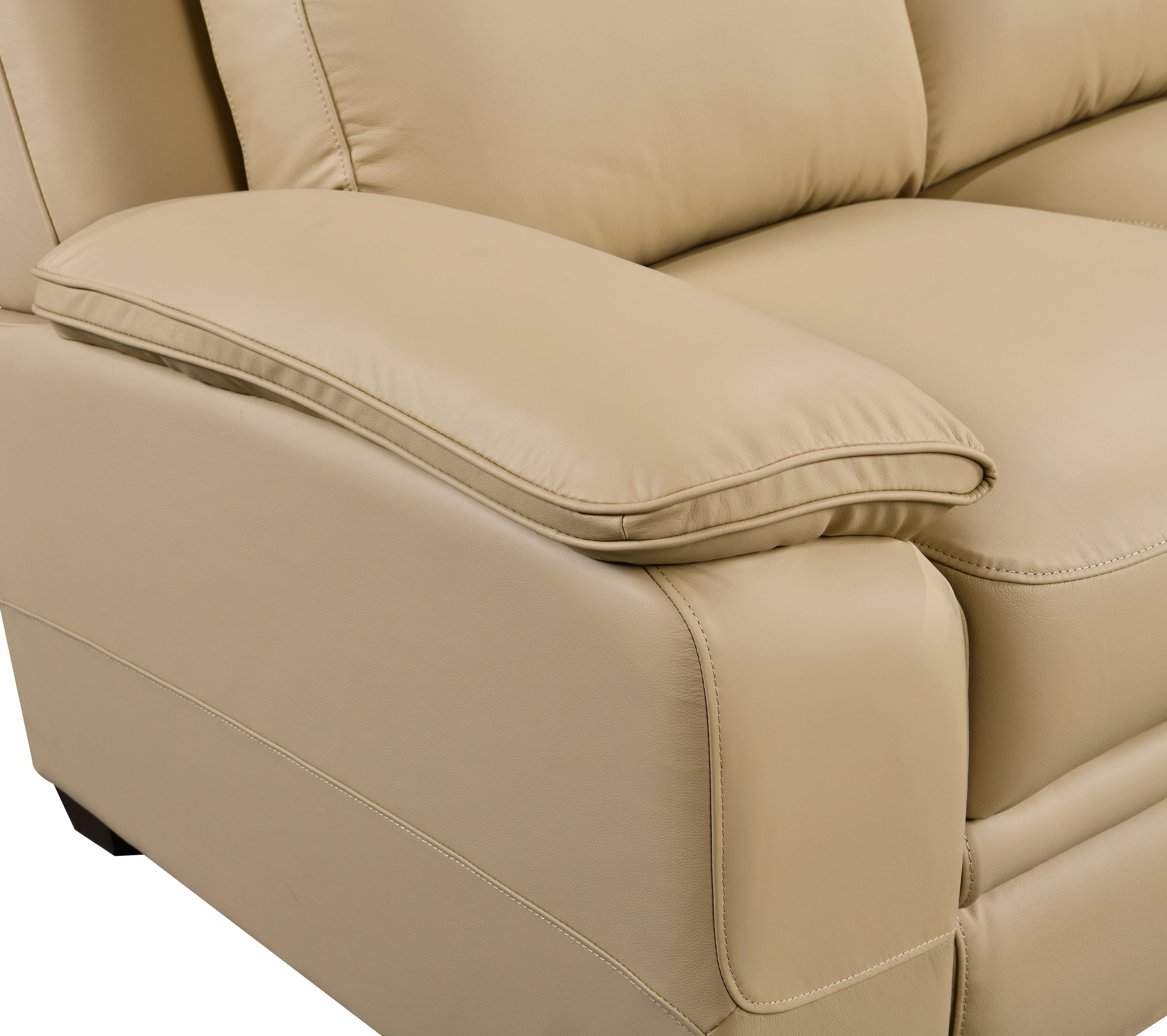 Leather sofa on sale beige color