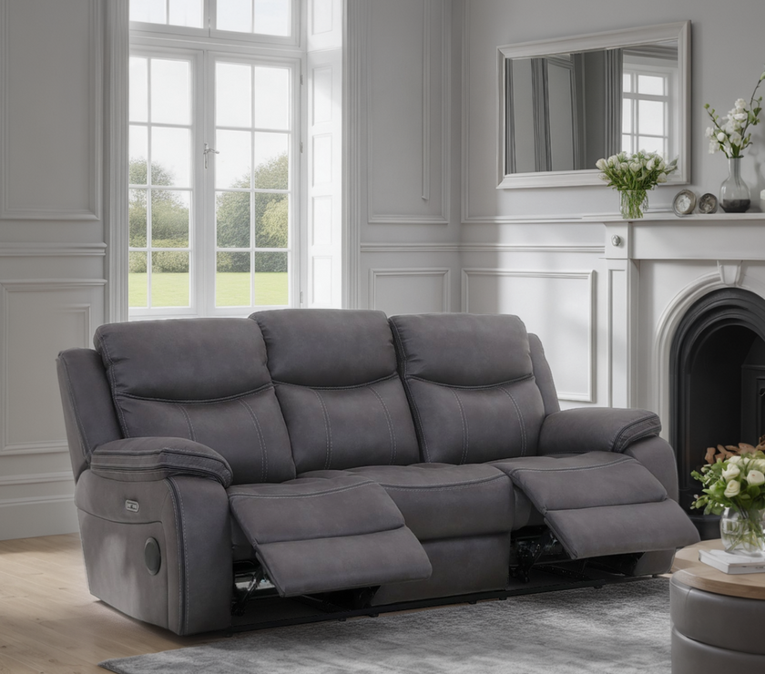 Lotus 2 Seater Recliner Sofa with Built-In Console