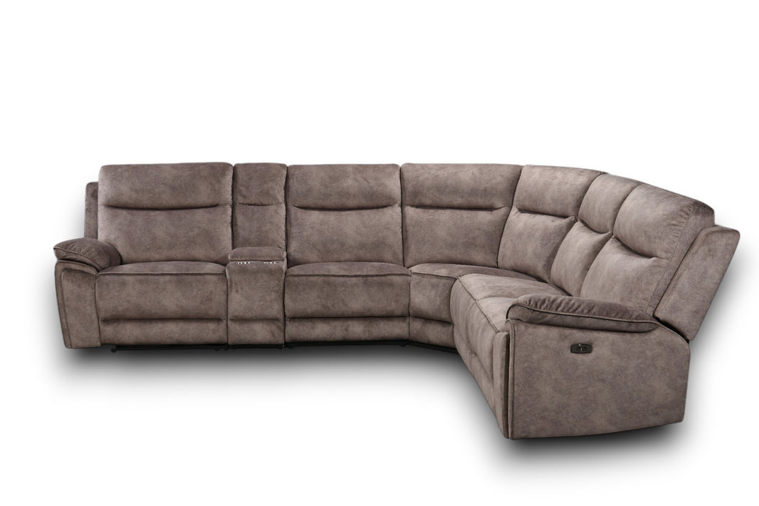 Osaka Modular Corner Recliner Sofa with Console - Truffle