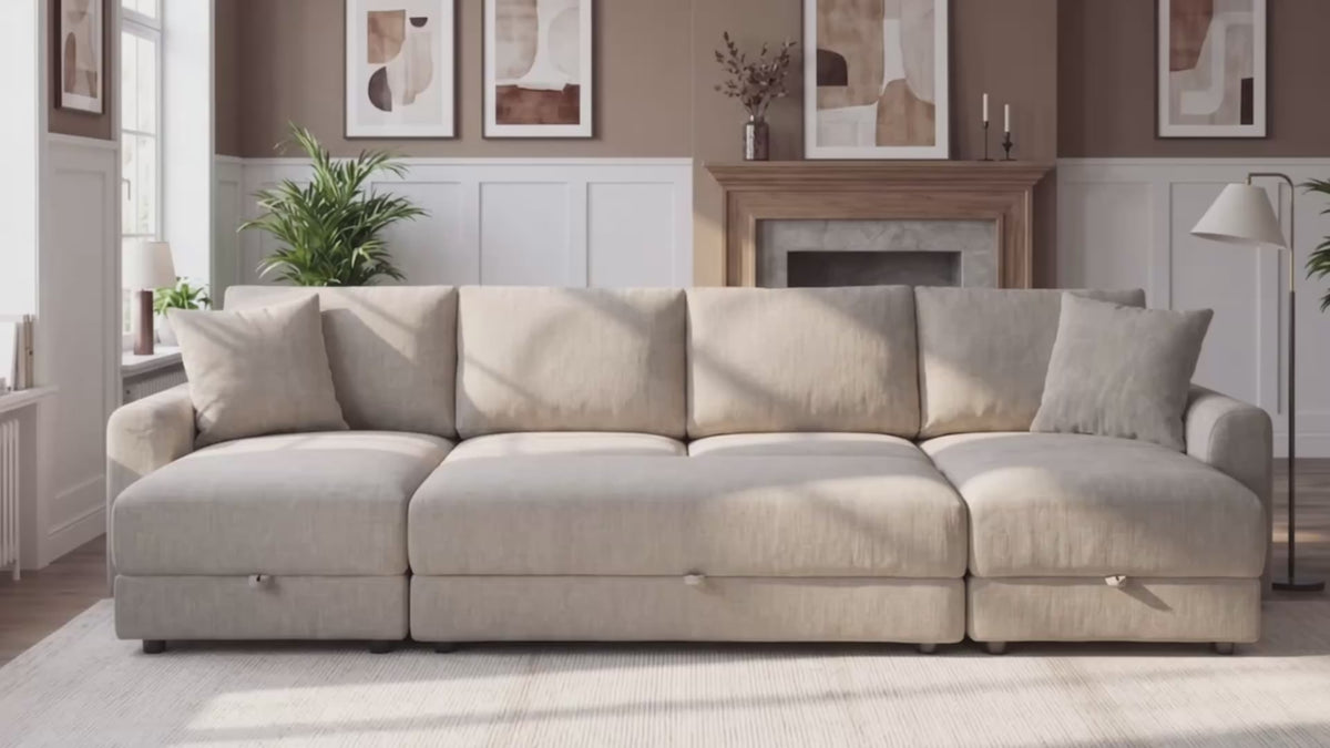Aurora U-Shape Sofa with Footstool