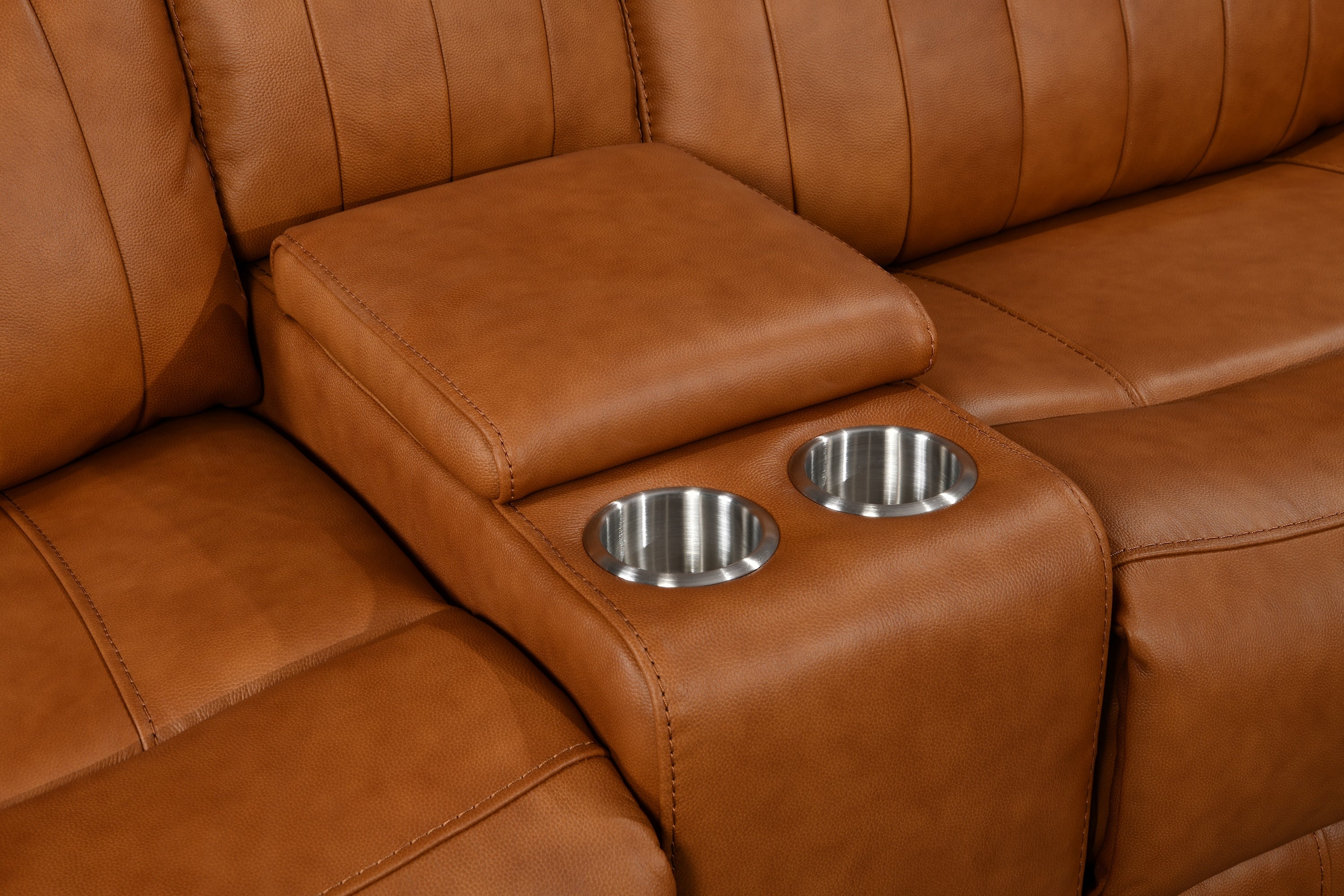 Ravello Leather Modular Corner Sofa with Power Recliners, Power Headrest, USB and Console Unit