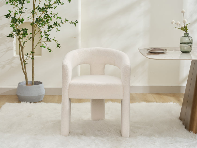 Dolce Accent Dining Chair - White Boucle