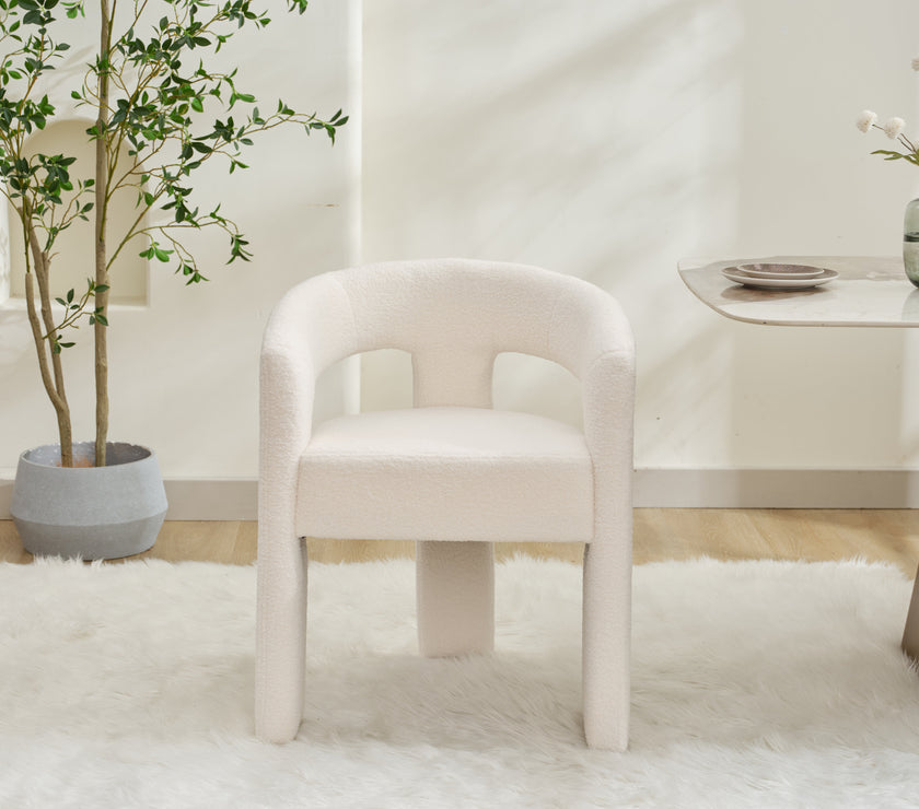 Dolce Accent Dining Chair - White Boucle