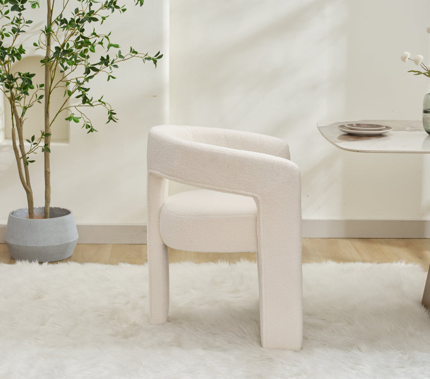 Dolce Accent Dining Chair - White Boucle