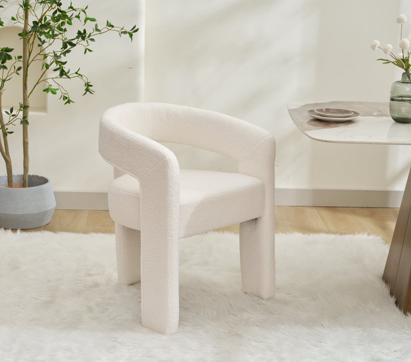 Dolce Accent Dining Chair - White Boucle