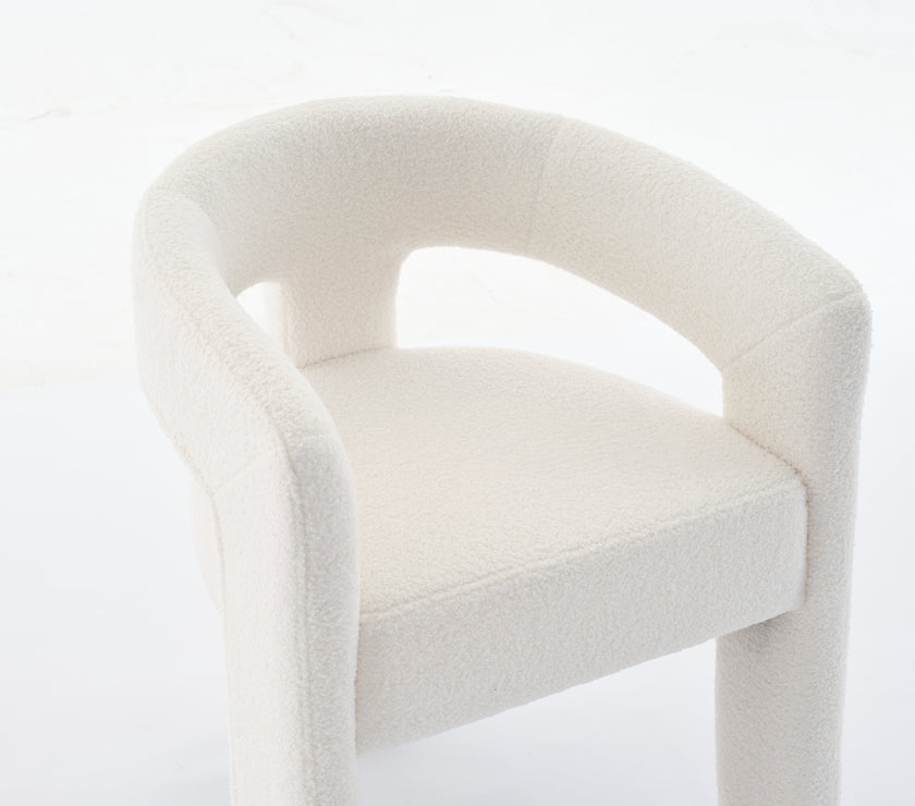 Dolce Accent Dining Chair - White Boucle