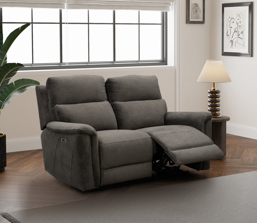 Image of the Glenbrook 2 Seater Power Recliner Sofa in a reclined position in a room