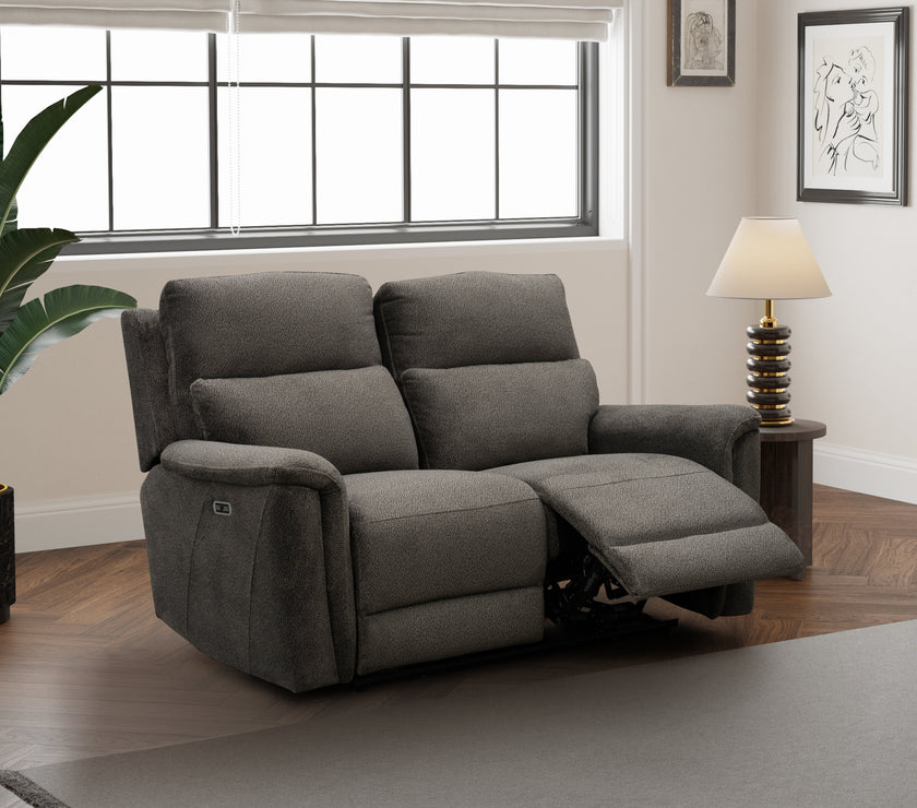 Image of the Glenbrook 2 Seater Power Recliner Sofa in a reclined position in a room