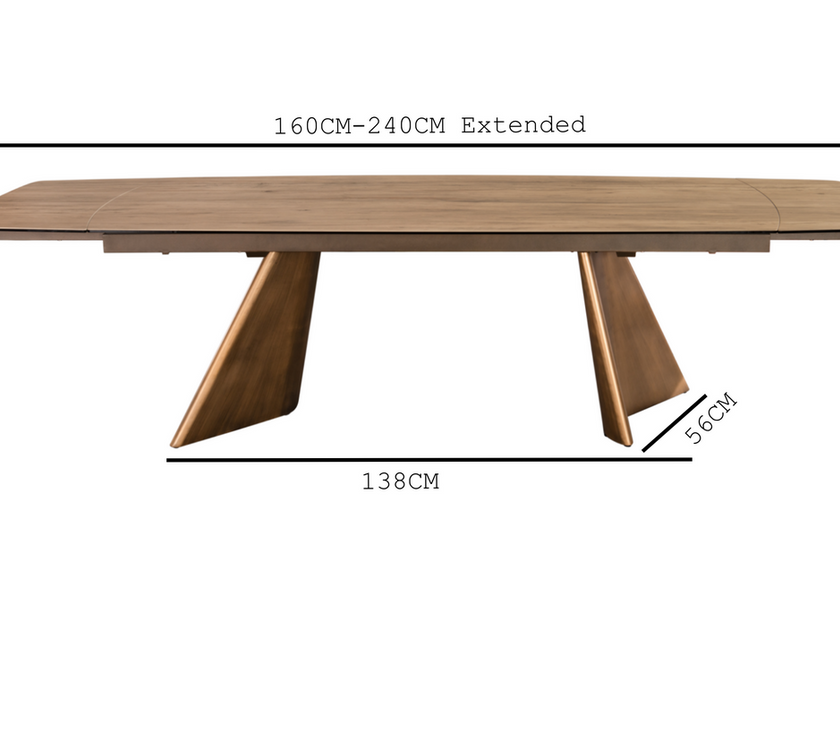 Enzo Natural Ceramic Extending Dining Table