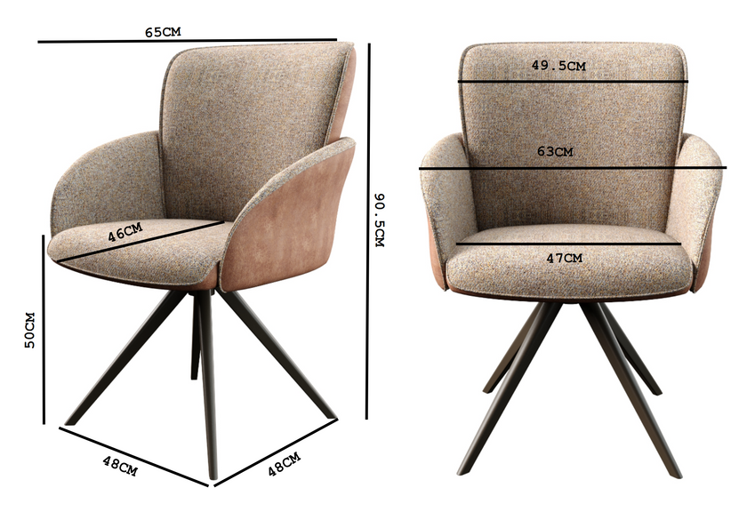 Rosso 360° Auto-Return Swivel Dining Chair